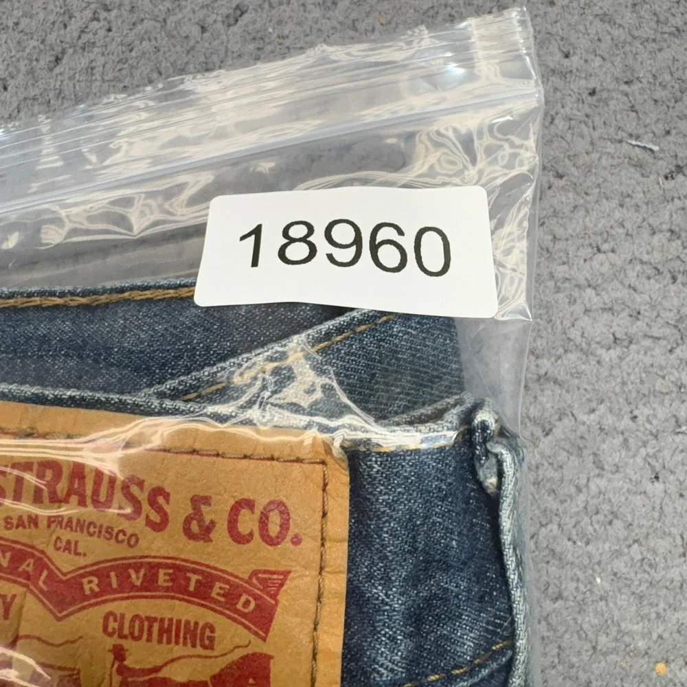 Levi's 527 Slim Bootcut Mens 36x30 Blue Denim Jeans Whiskers Faded Cotton Mid